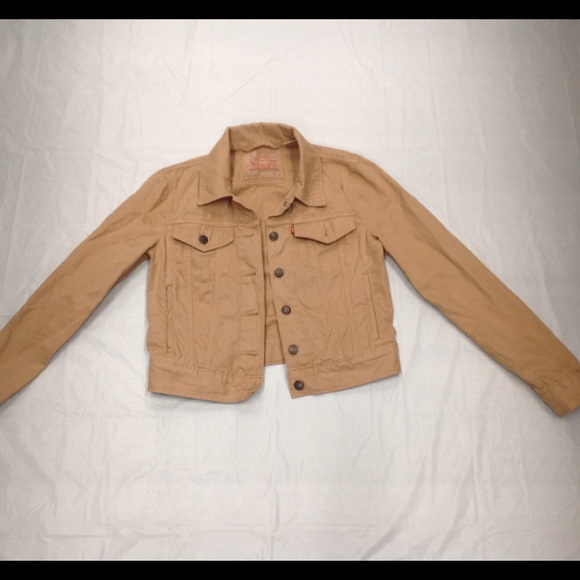 sand coloured denim jacket